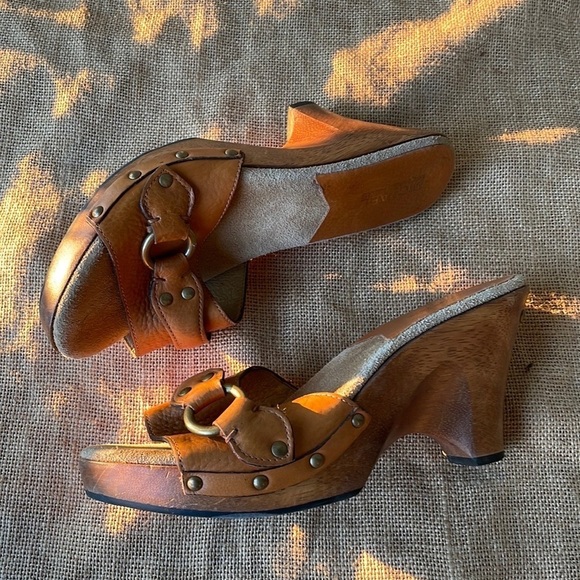 Michael Kors, brown slides, wooden retro vintage Y2K Rare Size 7 - Picture 5 of 16